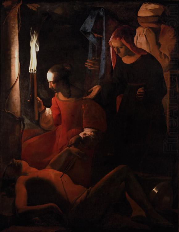 Georges de La Tour St Sebastian Attended by St Irene (mk08) china oil painting image